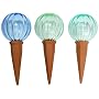8105 Pale-Colored Glass Watering Globe with Plant Nanny - set of 3