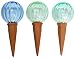 8105 Pale-Colored Glass Watering Globe with Plant Nanny - Set of 3