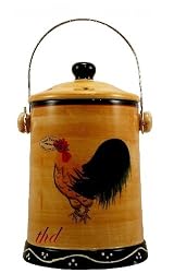 KitchenCompostJarCanisterRoosterDecor