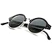 Vintage Inspired Classic Half Frame Semi-Rimless Round Circle Sunglasses