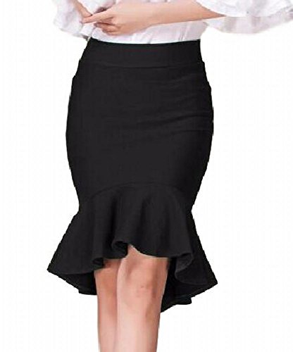 美脚 ひざ丈 スカート フレア タイト 黒 ミモレ マーメイド きれいめ 結婚式 お呼ばれ ドレス 風 シルエット