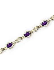 14kt Yellow Gold Oval Amethyst Bracelet.