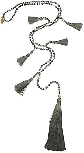 Zacasha | Gray Multi Tasseled Necklace - Gray - Necklace - Trendy Sophisticated Boho Statement