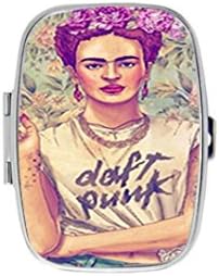 Frida Kahlo Daft Punk Custom Silver Stylish, slim design Pill Box Holder，rectangle Medicine Vitamin Organizer Pill case