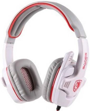 VersionTech White Sades SA-708 Professional 3.5mm PC Gaming Stereo Headset Headphone Earphones with Microphone 40mm HiFi Driver For Laptop Computer