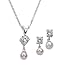 Zeeme Damen-Schmuckset 925/- Sterling Silber Ohrstecker und Anhänger mit Kette 42cm Zirkonia weiß + Süßwasserzuchtperle weiß 500201208-42