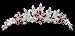 Apple Red Bridal Tiara Headpiece with Crystals and Pearls