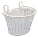 Kent Plastic Bicycle Basket, White, 10 x 6 x 6-Inch