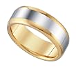 Two Tone Comfort Fit Tungsten and Gold Mens Wedding Band " Size 10 "