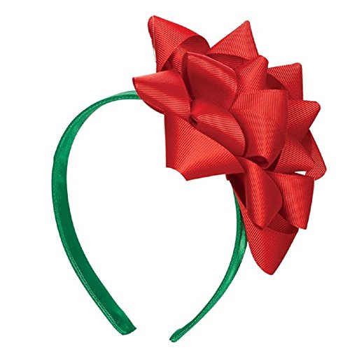 Amscan Girls Fun-Filled Christmas & Holiday Party Big Bow Headband (1 Piece), Multicolor, 7