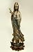 Kuan Yin (Guanyin) Standing on Lotus, Buddhist Goddess of Compassion Statue 15-inch