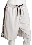 Speedo Men's Fashion Polyester Brushed Microfiber Solid with Print Parati Splice 20" Outseam Volley Watershort Swimsuit, Sand, Large