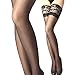 Coromose® Sexy Lace Top Silicone Band Thigh High Stockings(Black)