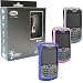 Combo of Black Pama Juno Bluetooth Headset with Blue, Magenta, White Silicone Skin Cover Case for Blackberry Curve 8330 8300 8320 8310