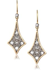 Moritz Glik "New Wave" 18K Yellow Gold, Rose Cut and Brilliant Cut Diamond Earrings