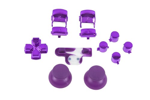 Chrome Purple buttons, D-pad, Start/Back, Thumbstick, R1/R2/L1/L2 set for Playstation 3 controller (Square, Triangle, X, Circle) Custom mod (PS3)