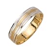 14K Two Tone Gold and White Wedding Band Width 5.0mm