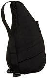 AmeriBag Classic Distressed Nylon Healthy Back Bag tote Small,Black,one size