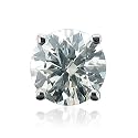 Mens 14k White Gold SINGLE Half-Pair Solitaire Diamond Stud Earring (HI, I, 0.30 carat)-NATURAL