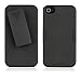 Black Rubberized CASE + Belt Clip Holster for iPhone 4 by SportyGigabite
