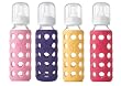 Lifefactory Glass Baby Bottles 4 Pack (9 oz. in Pink, Yellow, Raspberry, Royal Purple) by Lifefactory