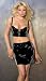 Patent Mini Skirt Back Zipper Opening in Black Sizes Small, Medium, Large or X-Large