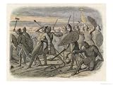 Battle of Hastings Harold King of England is Fatally Wounded by an Arrow Through His Eye Art Giclee Poster Print by James Doyle, 24x18
