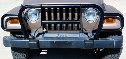 Rampage Products EuroguardsFront Grille Guard - Black Powder CoatJeepWrangler1987 to 2006YJ & TJ