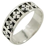 41777BAD6BL. SL160  Celtic Cross Band Sterling Silver Ring Size 11