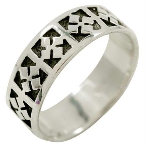 Celtic Cross Band Sterling Silver Ring