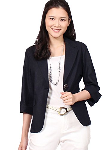 (モードアラカルト) Mode a la carte 麻 ジャケット レディース テーラードジャケット 七分袖 夏 サマージャケット