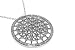 14K White Gold Round Pendant, Enhanced with Bezel and Pave Set Diamonds, Sliding on a 16 Cable-Chain Necklace.