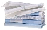 5 Pack Receiving Blankets in Blue Assortment