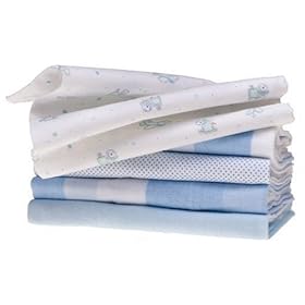 5 Pack Receiving Blankets in Blue Assortment