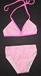 Girls 2 PC Swimsuit Tie Neck Pink/Yellow Daisies