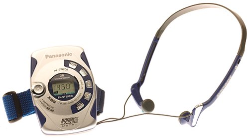 Panasonic RFSW200 Shockwave Metal AM/FM Silver and Blue Arm Band Radio