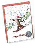 Curious George Snowboarding Christmas Cards (3527)