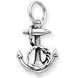 Solid Sterling Silver Anchor Charm with Antique Finish