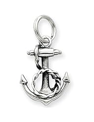 Solid Sterling Silver Anchor Charm with Antique Finish