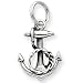 Solid Sterling Silver Anchor Charm with Antique Finish