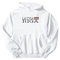 Sweatshirt White Elegant Flag " Riga " Latvia City