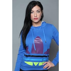 Buy adidas The Colorblock Trefoil Hoody in Bluebird hood ,Sweatshirts for Women by adidas