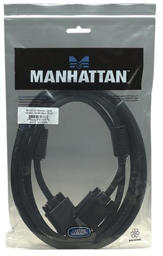 Manhattan SVGA Monitorkabel mit Ferritkernen (HD15 Stecker auf HD15 Stecker) 3 m schwarz Preisvergleich