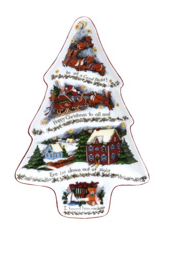 Portmeirion A Christmas Story Tree-Shaped Snack Plates, Set of 2