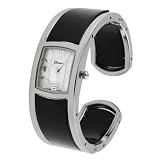 Geneva Platinum Ladies Polished Cuff Watch by Geneva