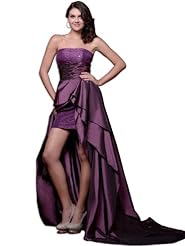 Chiffon/Taffeta Asymmetric Fitted Sequined Prom Dress 