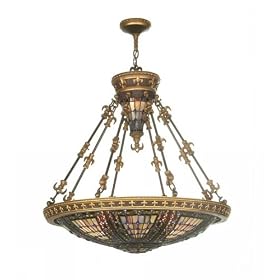 26 Inch W Fleur-De-Lis Inverted Pendant Ceiling Fixture by Meyda