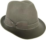 CHRISTYS' CROWN SERIES TIFF WOOL FELT FEDORA WITH COLOR STITCHED BOW HAT BAND GREY