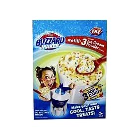 The Dairy Queen DQ Blizzard Maker Refill Dessert Mix Kit 3 Vanilla with 3 Popping Candy Mix in Treats
