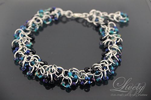 Blue and Green Bracelet with Beads